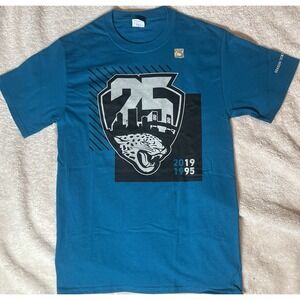 Port & Company Jacksonville Jaguars 25th Anniversary NFL Shirt Blue Size S